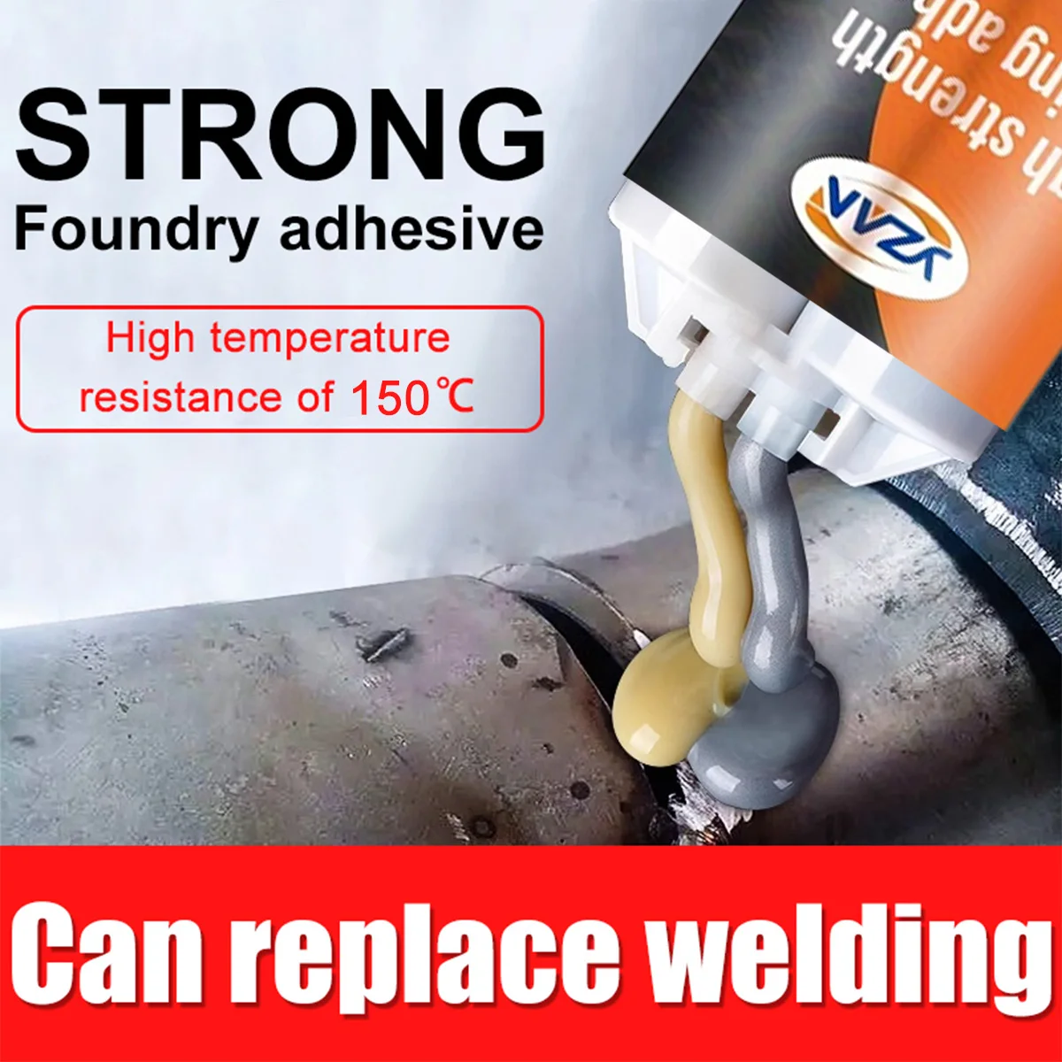 50ml High Strength Cold Welding Glue Metal Repair Glue Heat-resistant AB Sealant High-strength Magic Plastic Repair Casting Adhesive Epoxy Resin Includes mixing tools.