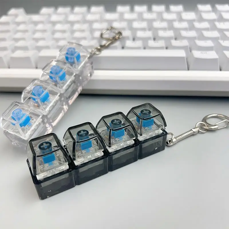 Button Tester Decompression Keychain Pendant Fidget Toy for Anxiety Adults Kids Fingertip Press Relax Therapy Play