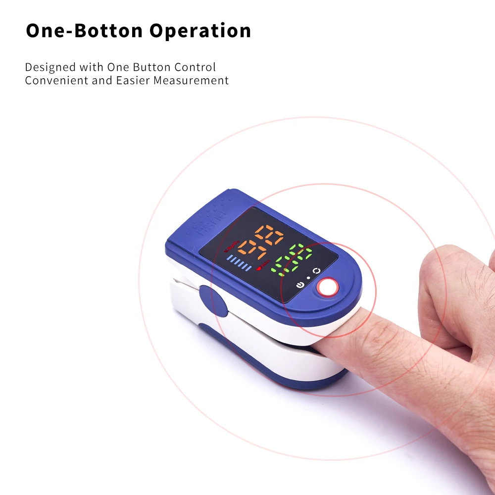 AiQUE 4 Colors Oximeter Portable Fingertip Pulse Blood Oxygen Saturation Monitor LED Display Fingertip Oximeter Testing SPO2