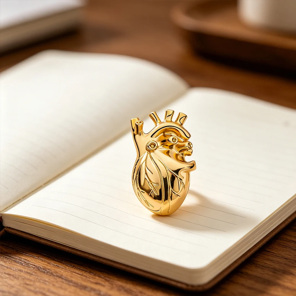 Best-Selling 3d Anatomical Heart Enamel Pin Metal Heart Design Button-Style Brooch Cardiologist Doctor Medical Jewelry Gift
