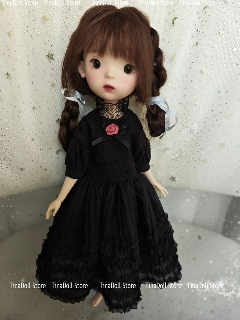 

（TinaDoll Store) Elegant black lace Dress Landoudou/blythe(one piece dress) for Landazz Landoudou/Blythe/ob22/ob24 Doll