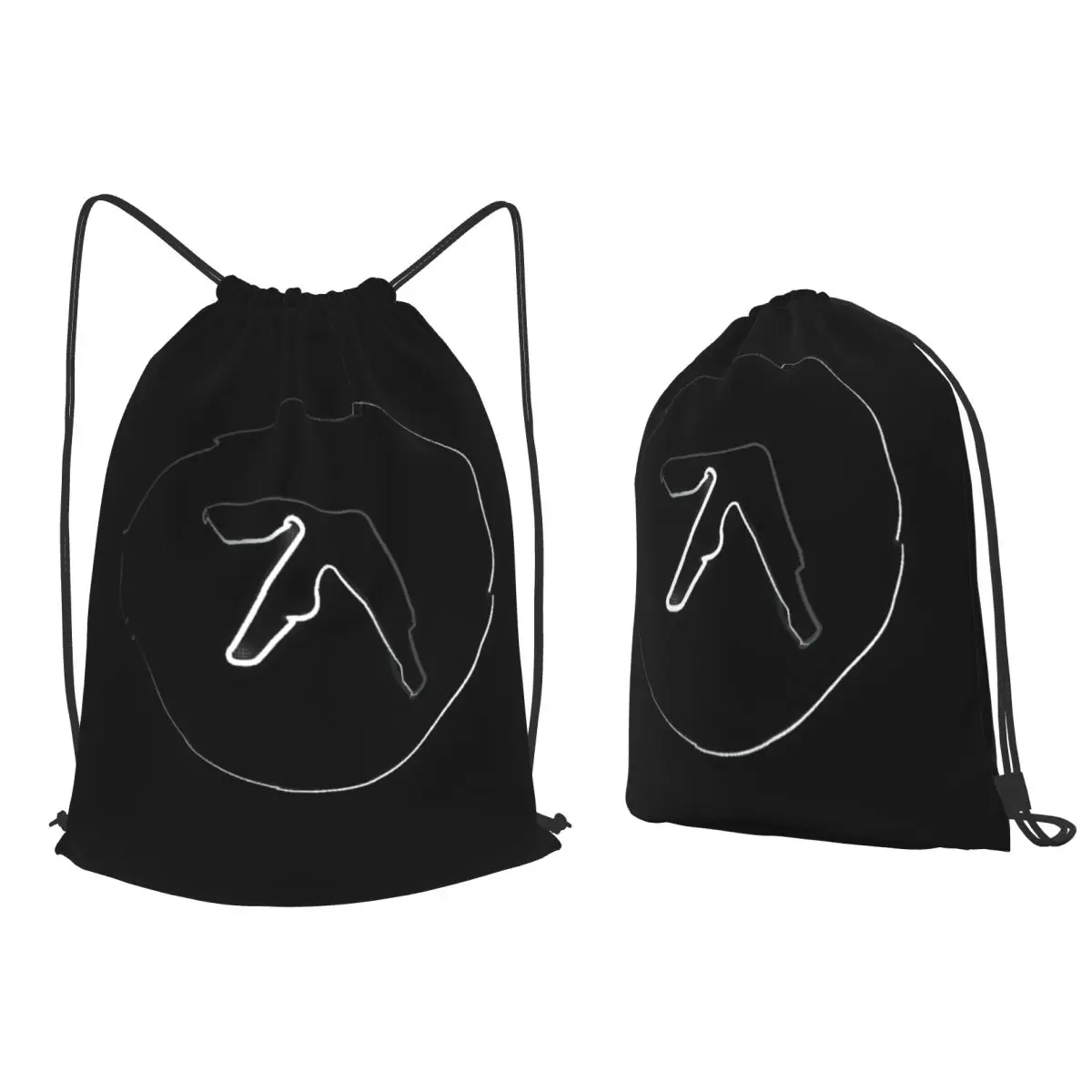 Aphex Twin Creative Y2K Logo Backpacks Portable Drawstring Bundle Pocket Sports Bag Book Bags for Travel School