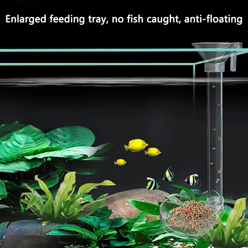 Aquarium Fish Tank Feeder Set Transparent Tube Multifunctional Large Capacity Fish Tank Food Dispenser Shrimp Feeding Tube Dish