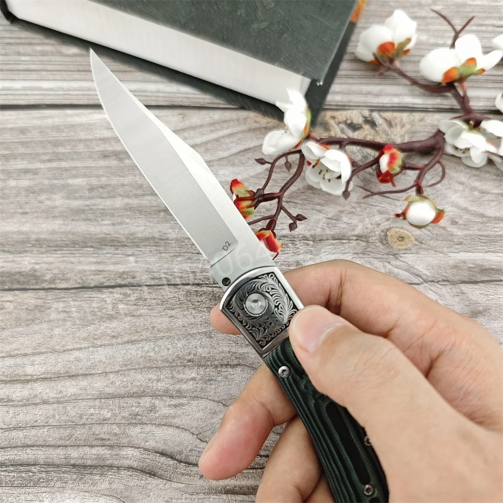 High Hardness Folding Pocket Knife Outdoor Knife D2 Blade Mikata Handle EDC Survival Hunting Camping Hiking Tool Gift