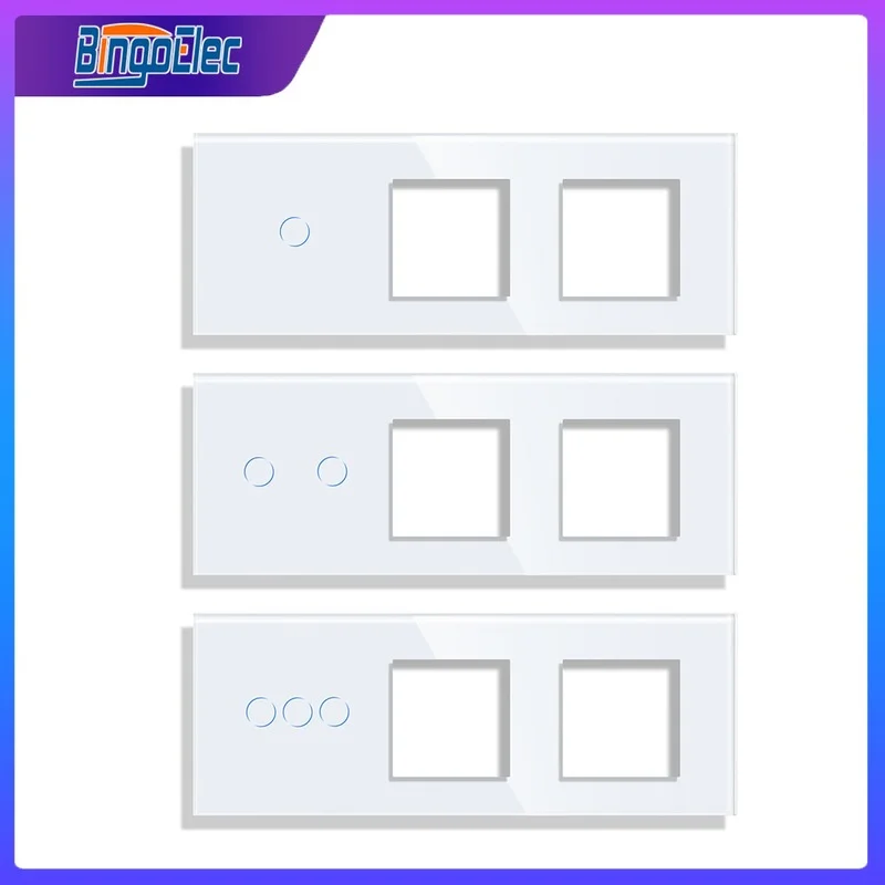 Bingoelec Crystal Glass Touch Switch Frame DIY Only Crystal Glass Panel With Metal Frame For Wall Sockets Switch Function Part