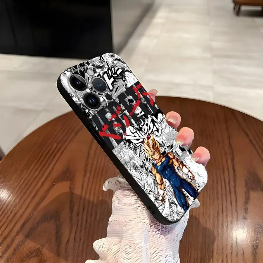 Dragon Ball Comic Vegeta Case for iPhone XR XS Max 7 8 13 12 11 17 Pro Max 15 16 14 Plus 17Air Black Soft Phone Cover view 4