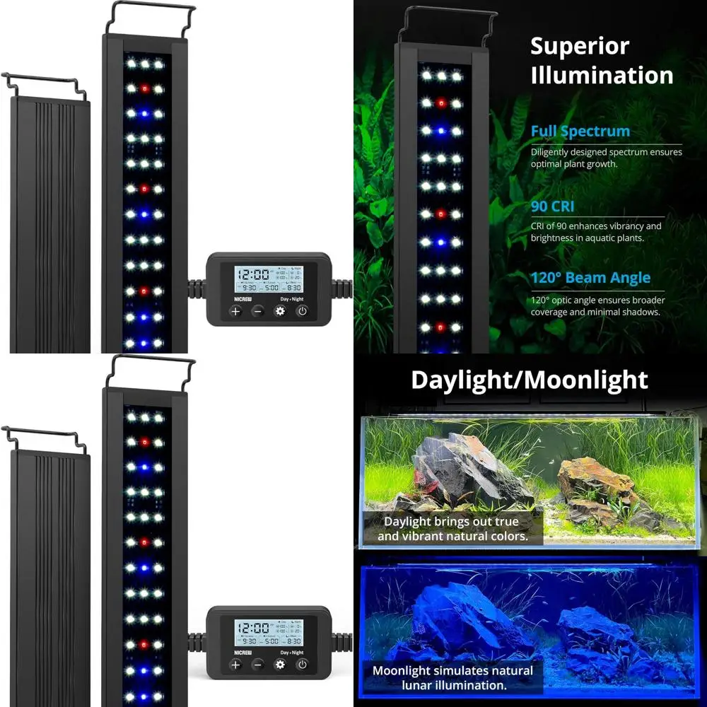 

Светодиодный светильник для аквариума Full Spectrum 27W для аквариумов объемом 36-48 галлонов с таймером и регулируемой яркостью