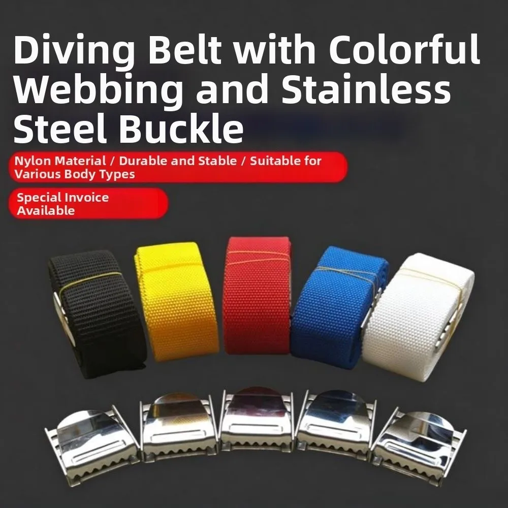 New Adjustable Diving Weight Belt Nylon Thickness 3mm Webbing Stainless Steel Scuba Belt 1.5m*50mm Diving Snorkeling Belt