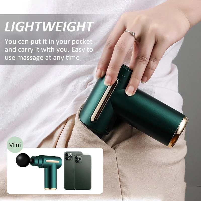 Mini Massage Gun Portable Tissues Muscle Massager For Body Neck Deep Tissue Muscle Relaxation Gout Pain Relief Body Massager