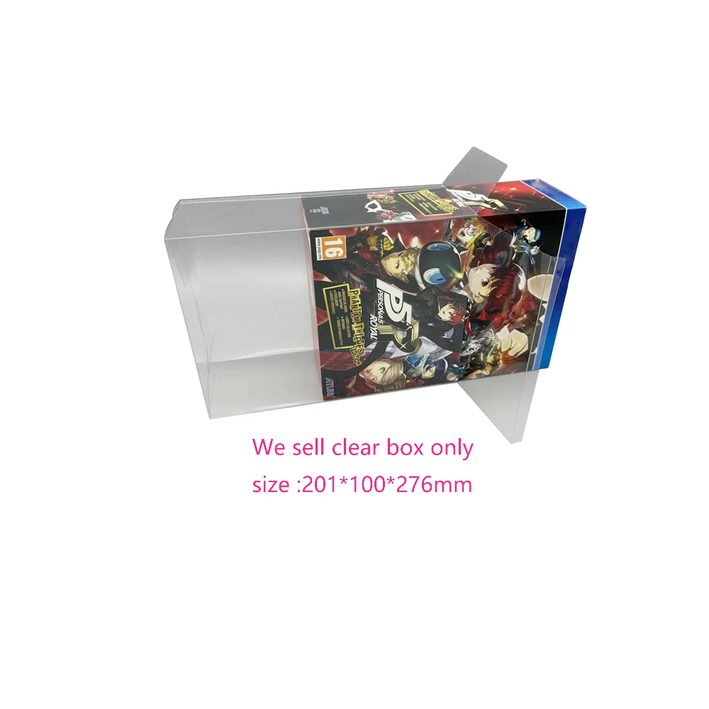 Transparent  Clear PET cover  For PS4  P5R royal PAL EU  edition  collection protection display box  game   collection Display