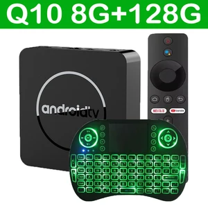 Android TV Box Q10 Android 14 Dual WiFi 2.4g y 5G Google Voice Ram 4GB 8GB ROM 64GB 128GB Media Player 3d 8K Video 4K Set Top Box 12 mejores tv de ventas Bluetooth - №10