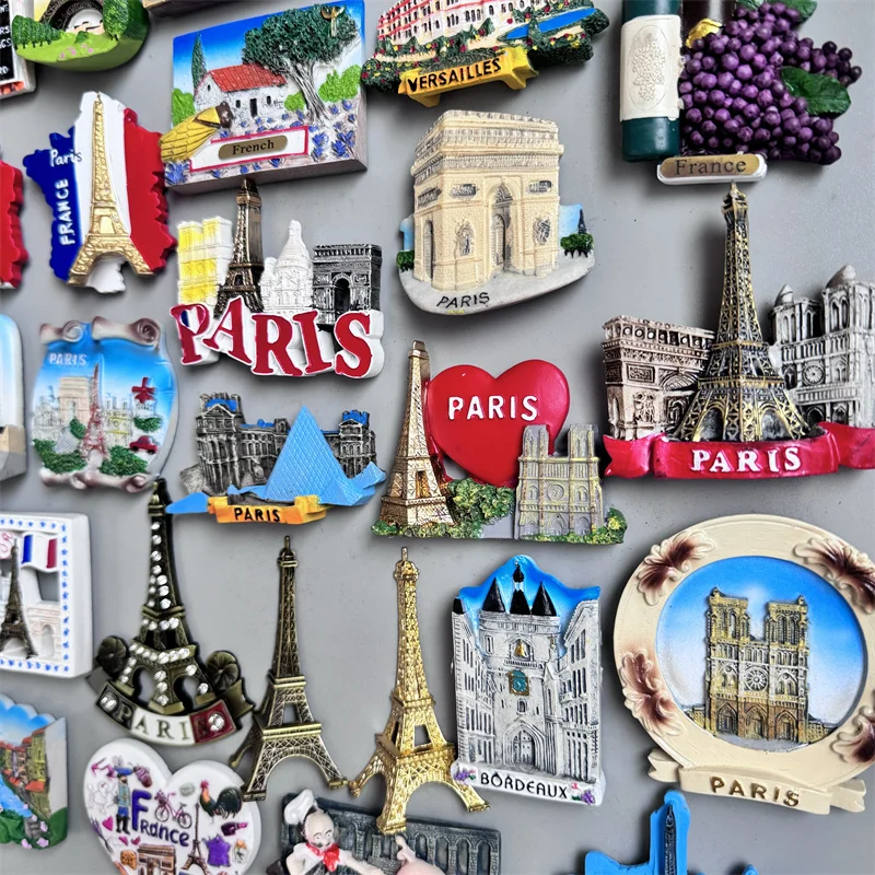 Paris Frankreich Tourist Souvenir Kühlschrankmagnete Eiffelturm Französische magnetische Aufkleber Annecy Dekoration auf dem Kühlschrank Reisegeschenke – Detail 5