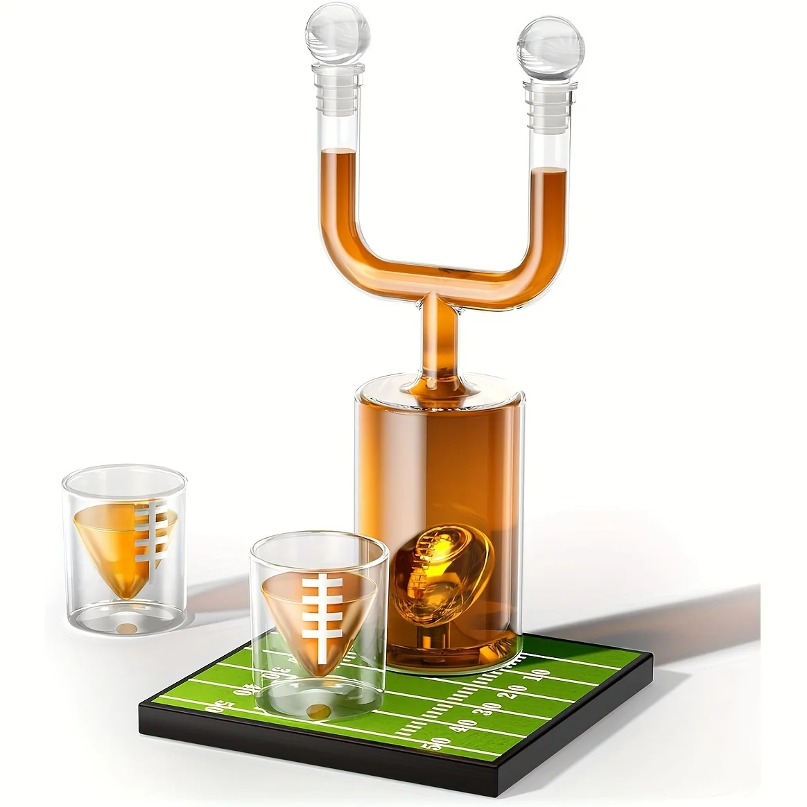 

[Father's Day Mother's Day] Football Gifts, Fantasy Football Trophy Gifts, Kollea 28oz Football Whiskey Decanter Set With Two 3.8oz Glasses, Father's Day Mother's Day Cool Anniversary Birthday Gift For Men Dad Husband Him, Kitchen & Bar Accessories