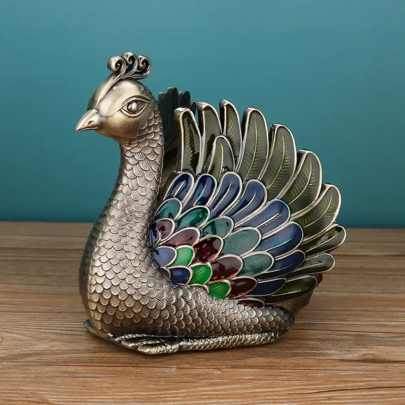 

Пепельница в виде павлина — элегантный металлический пепельница с крышкой, ветрозащитный домашний декор и подарок на День отца
