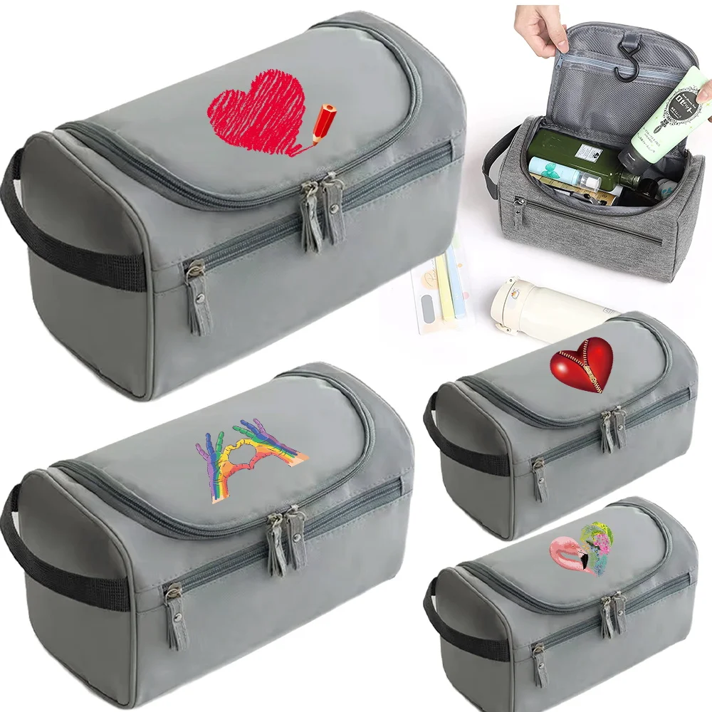 

Сумка для стирки Love Printing Series, уличный женский и мужской универсальный роскошный портативный органайзер для туалетных принадлежностей большой емкости для ванной комнаты