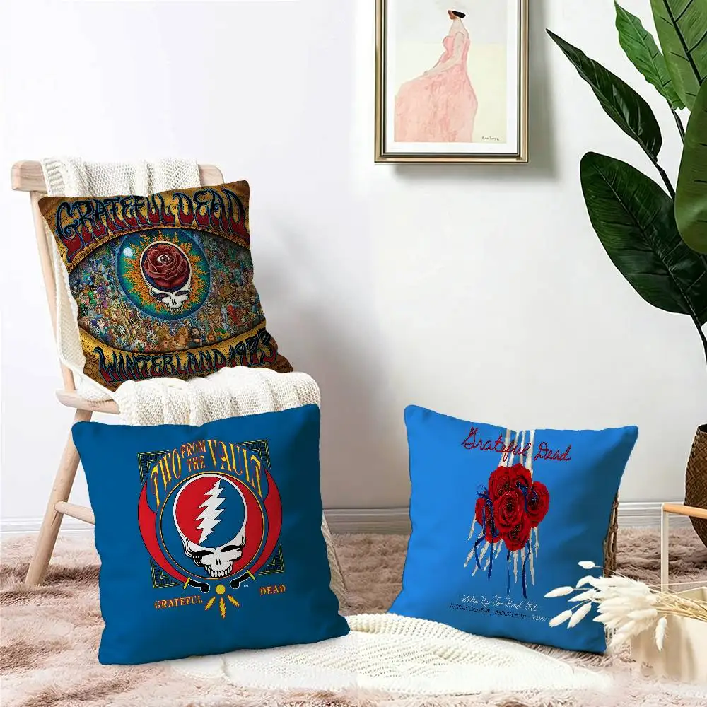 G-Grateful D-Dead Band Personalized Pillow Dust Cover Bedroom Kids Party Decoration Pillowcase Birthday Children Gift