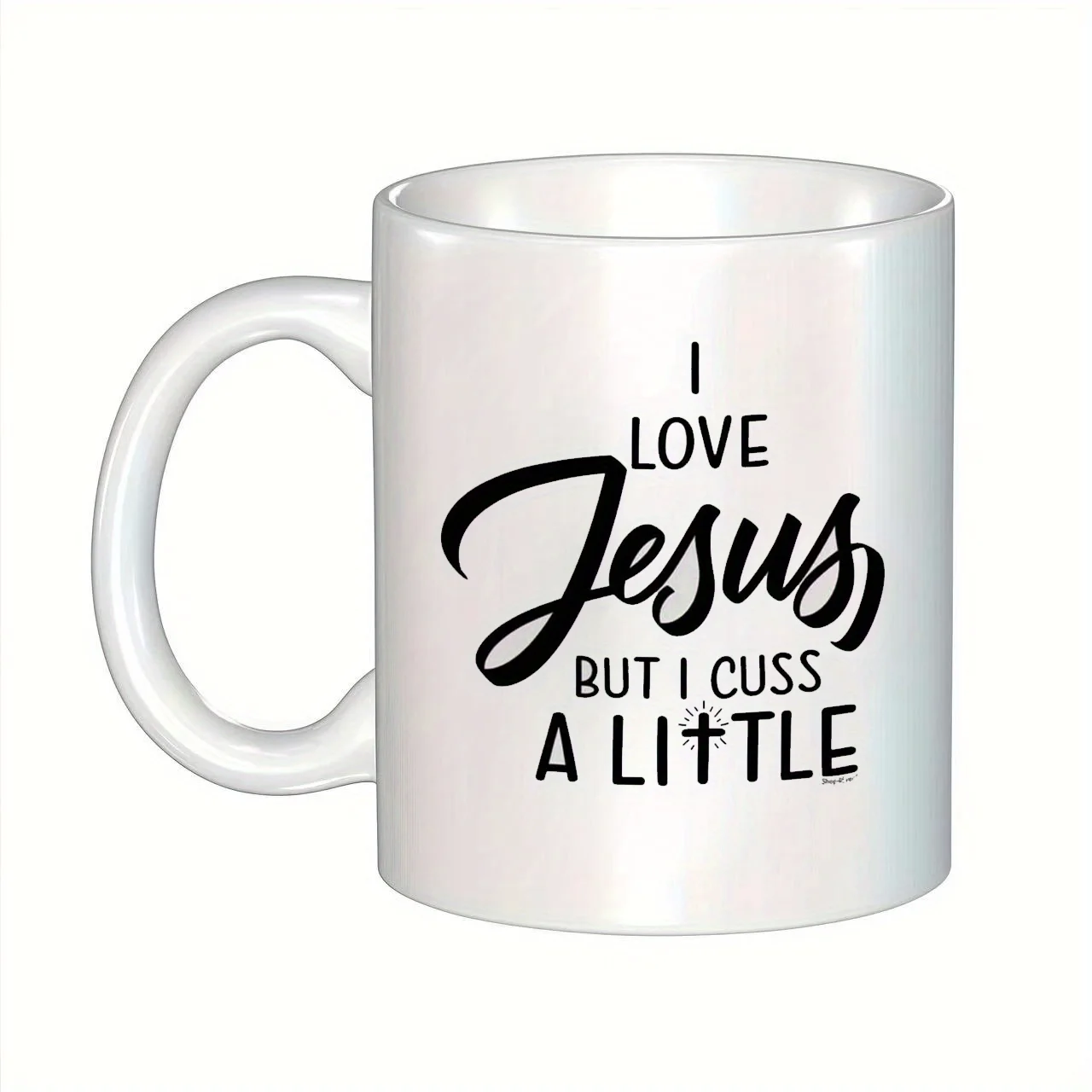 1 taza de café de cerámica con mensaje "I love Jesus, pero me maldición un poco" Lavable a máquina