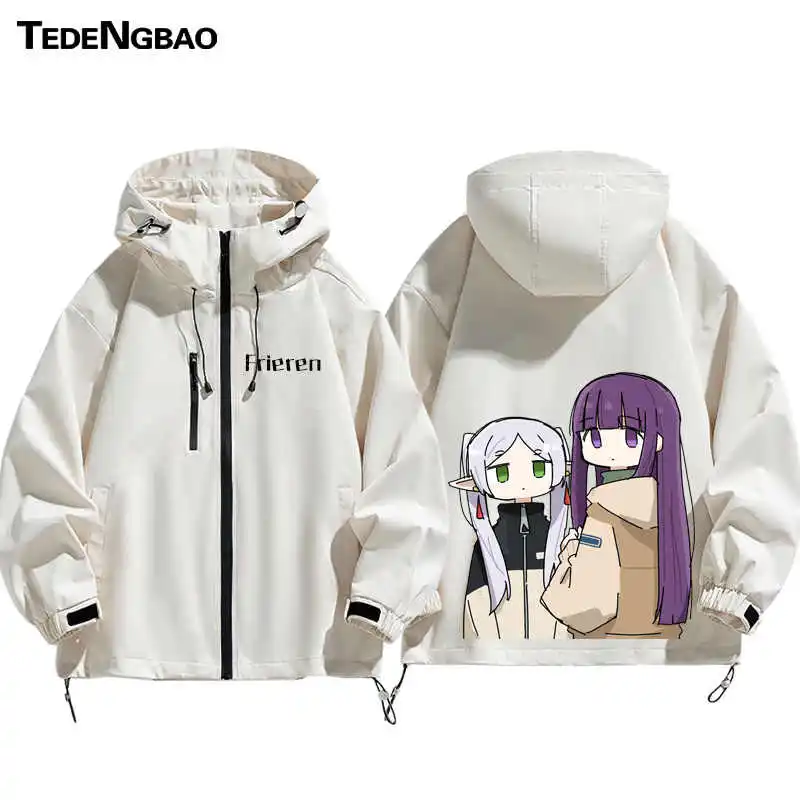 Spring New Frieren Cartoon Fern Heiter Cos Co-branded Boys Hooded Jacket Top New Himmel Couple Loose Zipper Jacket Holiday Gift