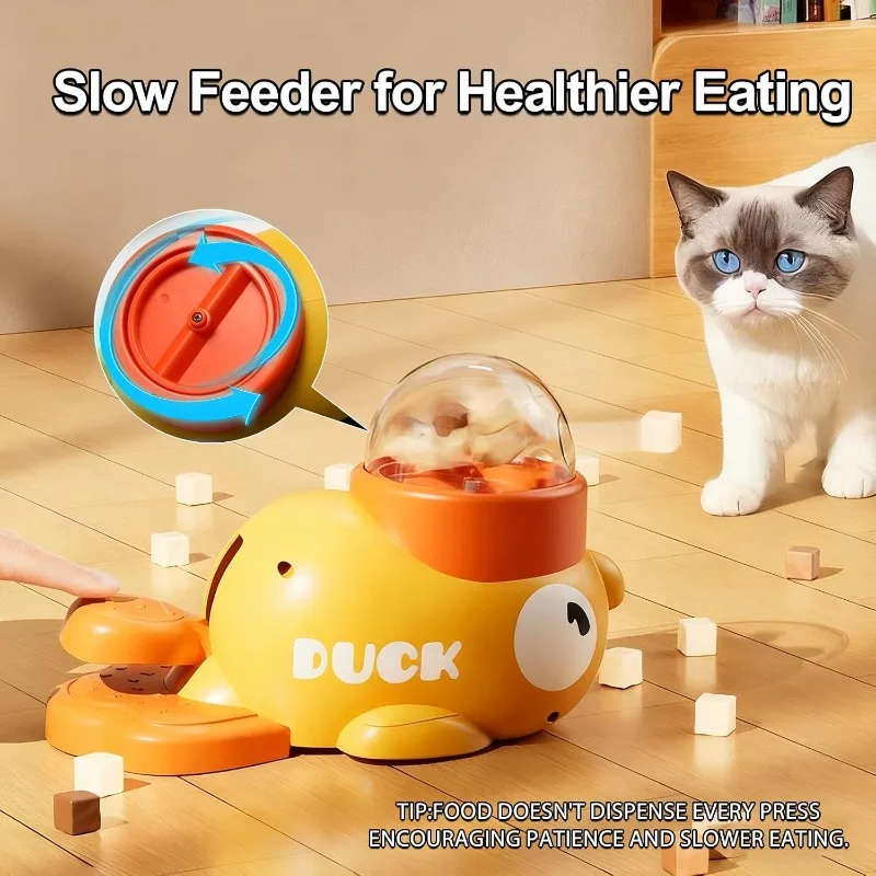 Puppy Missing Food Toy Anti-slip Bottom Dog Cat Pet Feeder Little Yellow Duck Interactive Puzzle Dog Feeding Machine