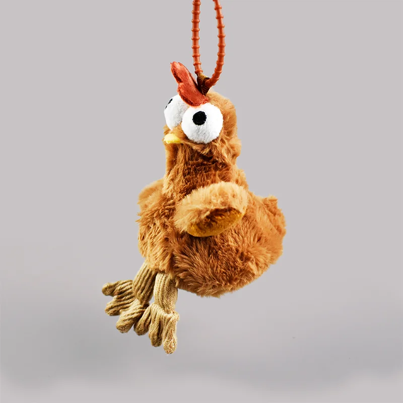 Bolso de mano con forma de gallina fea, bolso de felpa de pollo de piel, divertido llavero con colgante de pollo Kawaii, bolso de muñeca para mujer, regalos de cumpleaños