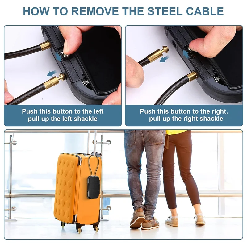 ETRT Portable Waterproof Mini Safe, Beach Travel Safe, Combination Safe Anti-Theft Lock Box With Detachable Wire Rope