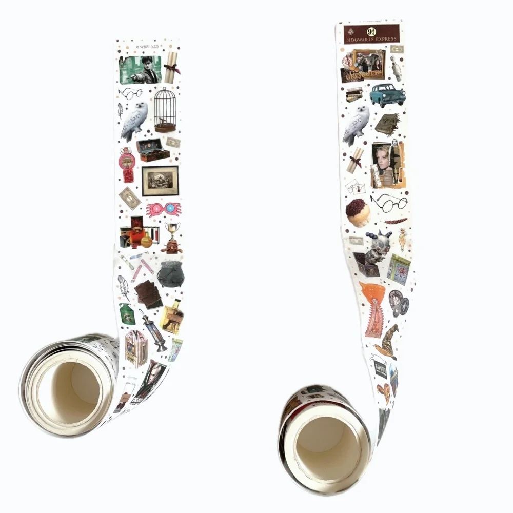 Cinta adhesiva auténtica de Harry Potter, pegatinas de la serie Hogwarts de dibujos animados, juguetes para botellas de agua, guitarras, planificadores, calcomanía decorativa, regalo para niña