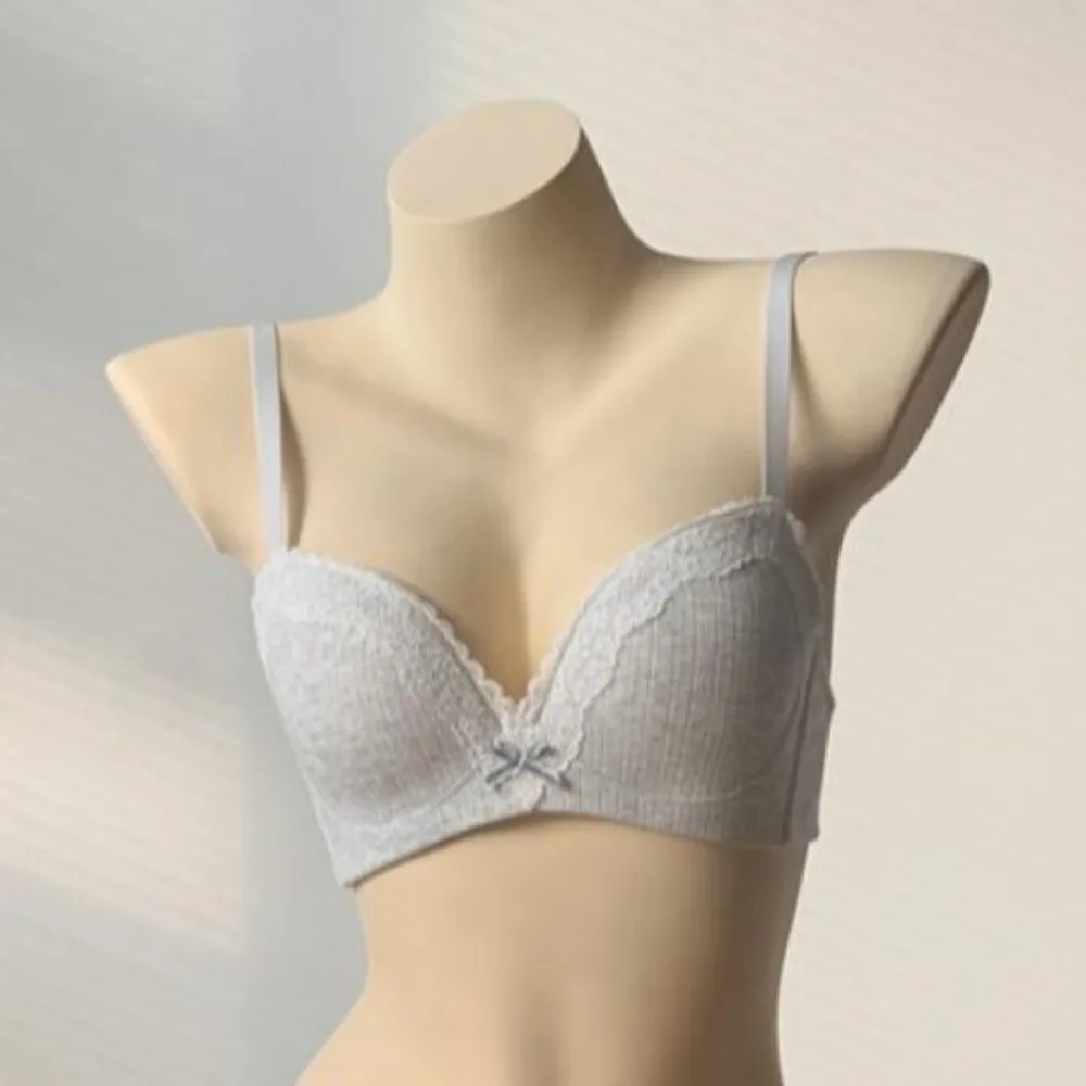 Sujetador Floral sin aros con escote en V para mujer, ropa interior push-up sin rastro a prueba de golpes, lencería con pechos recogidos, sujetador para correr