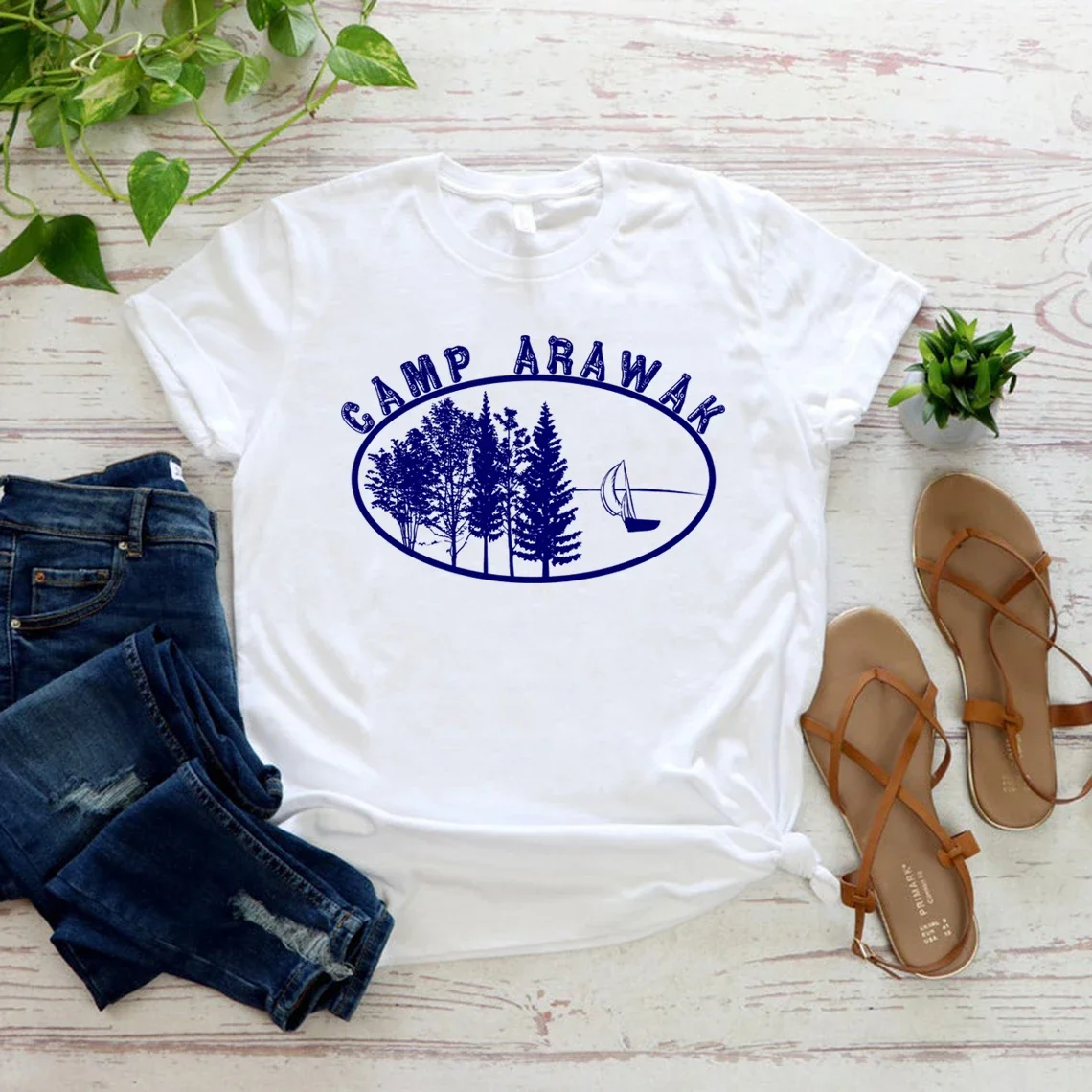 Camp Arawak T Shirt Sleepaway Camp Shirt 80s Halloween Costume Horror Movie Tshirts Women T Shirts Short Sleeve Casual Tops Tee