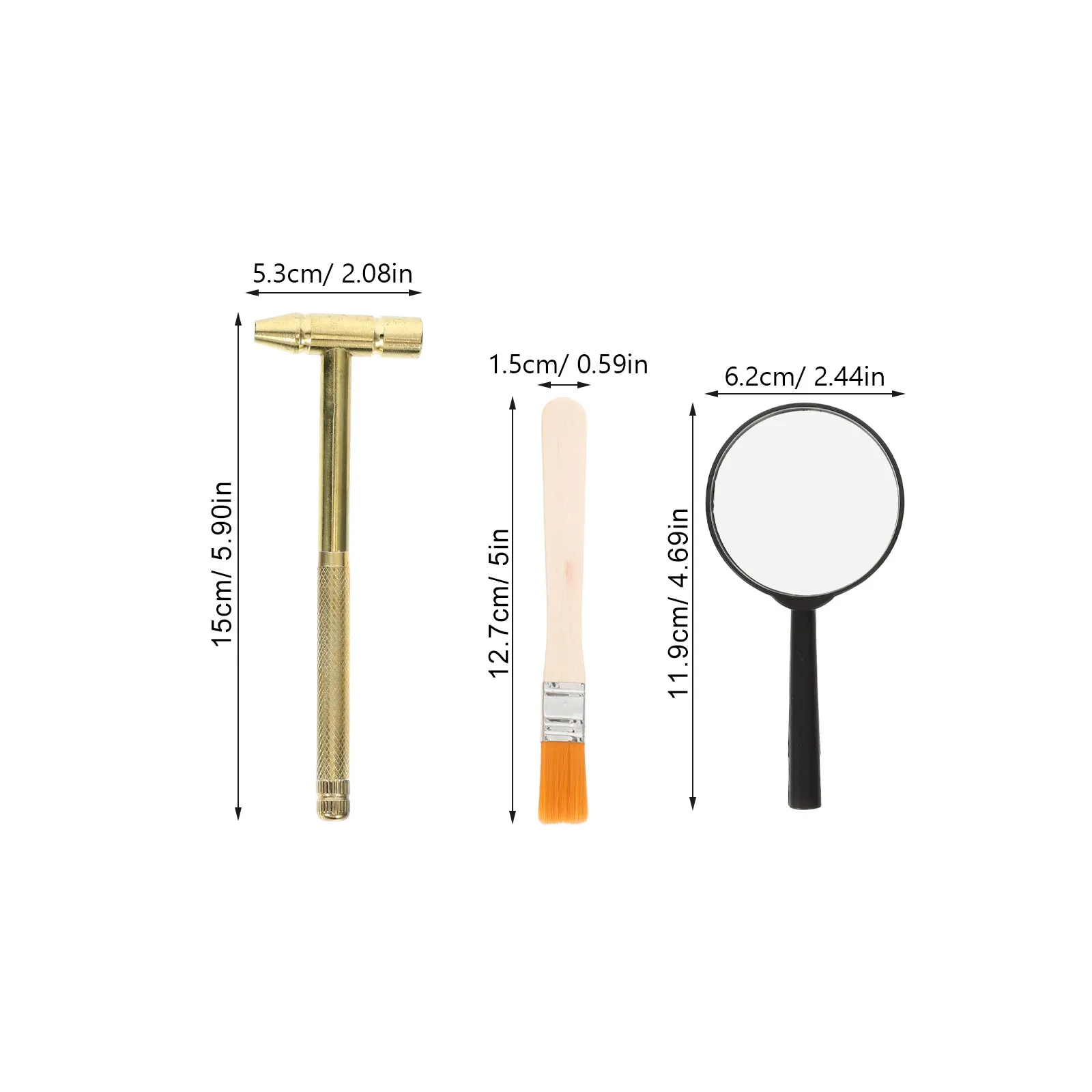 1Set Excavation Dig Tool Set Kids Hammer Brush Chisel Kit Educational Role Play Digging Learning Tools for Cognitive Development