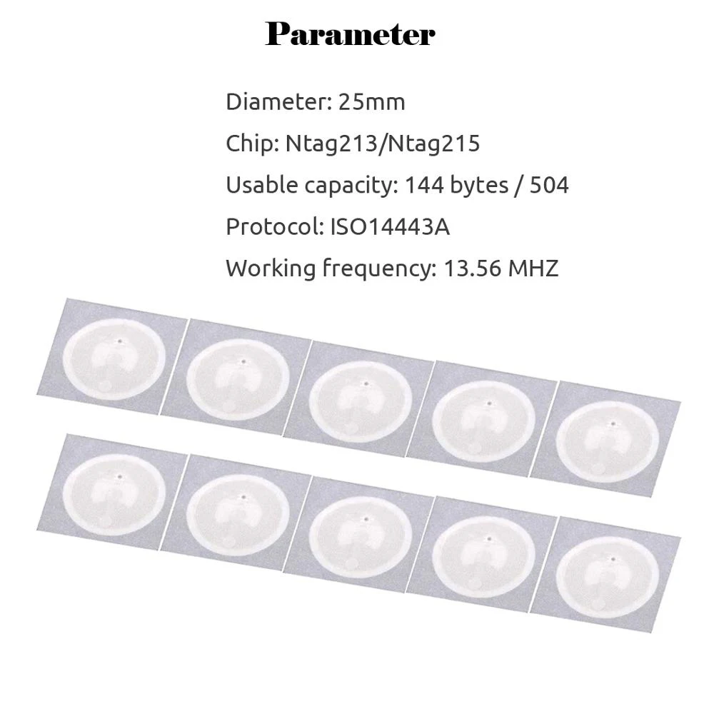 5YOA-Étiquettes NDavid, Autocollant Ntg213 Ntggem, Adhésif Attro pour NDavid Matin, Incrustation de Support d'Étiquette, 100, 13.56, 213 MHz, 215 PCs