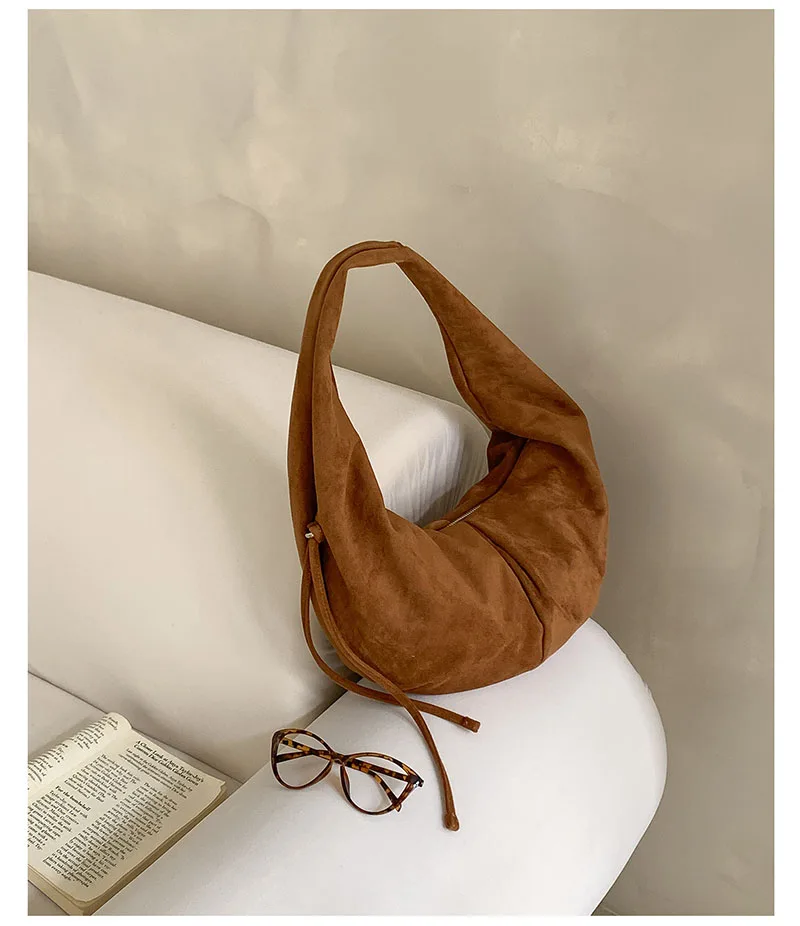 

Роскошные сумки через плечо с кисточками, модные повседневные сумки-шопперы, новая однотонная винтажная замшевая дизайнерская сумка для женщин