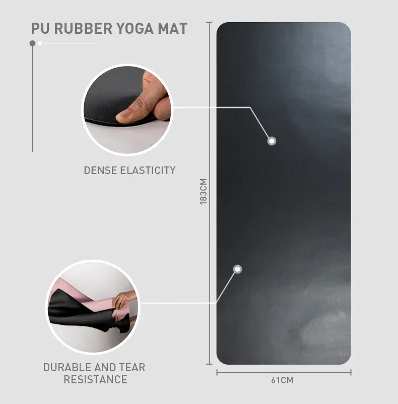 Pilates Yoga Matt Matte Custom Logo Eco Friendly High Quality Pu Lather Natural Blue Rubber Yoga Mat