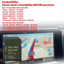 for Vauxhall 900 600 GPS SD Card Navigation Map 2020-2022 Zafira Tourrer (Zafira C) (08/2011-01/2014) Free Shipping