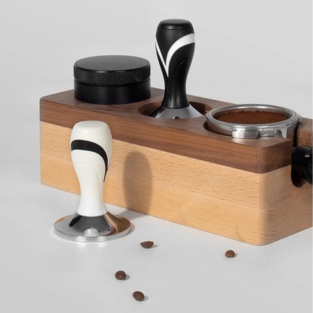 53mm Stainless Steel Coffee Tamper With ABS Handle For Even Pressure Distribution And Easy Cleaning Black