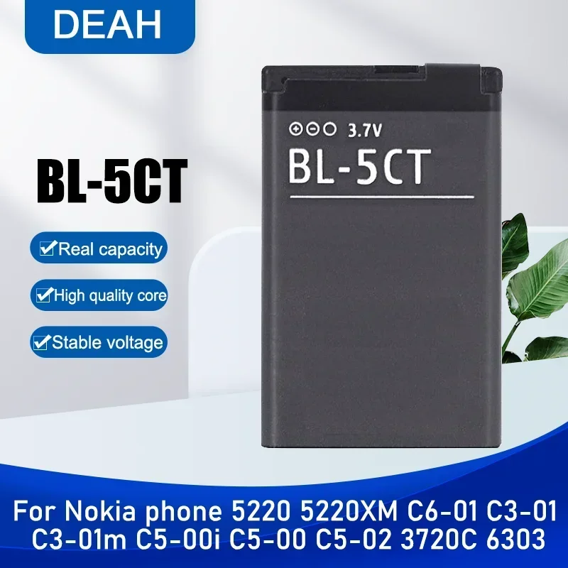 BL-5CT BL5CT BL 5CT 1050mAh Replacement Battery For Nokia 5220 C5-00 C5-02 6303 C3-01 C6-01 3720 3720C 6303 5220XM Phone Battery