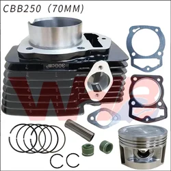 EU QUALITY 70mm Bore Cylinder Piston Top End Kit Gasket for ZONGSHEN CBB250 CBB 250 WELS 250cc KAYO Dirt Pit Bike ATV Motorcycle