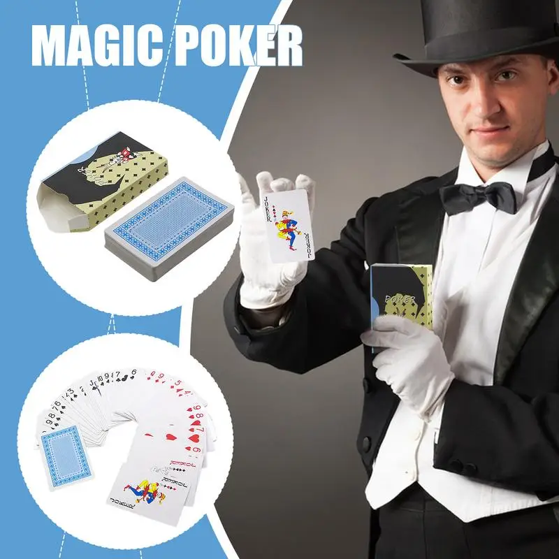 Cartão de magia marcado stripper deck jogando cartas poker truques mágicos perto ilusão rua truque mentalismo criança quebra-cabeça brinquedo