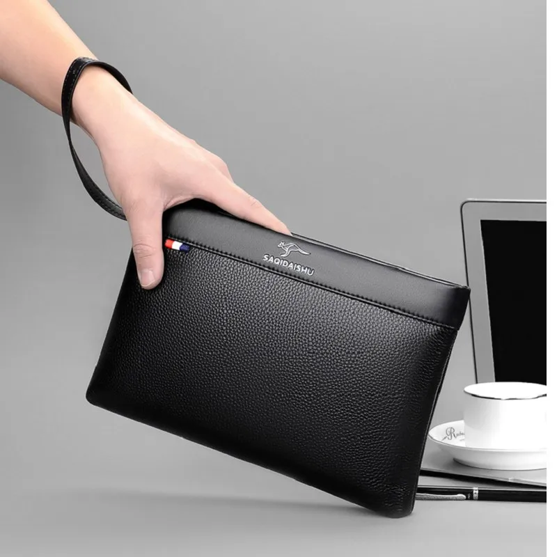 Men's Handbag Clutch  Briefcase PU  Wrist Bag Moneybag Business Large Capacity Envelope Bags Document Mobile Gift