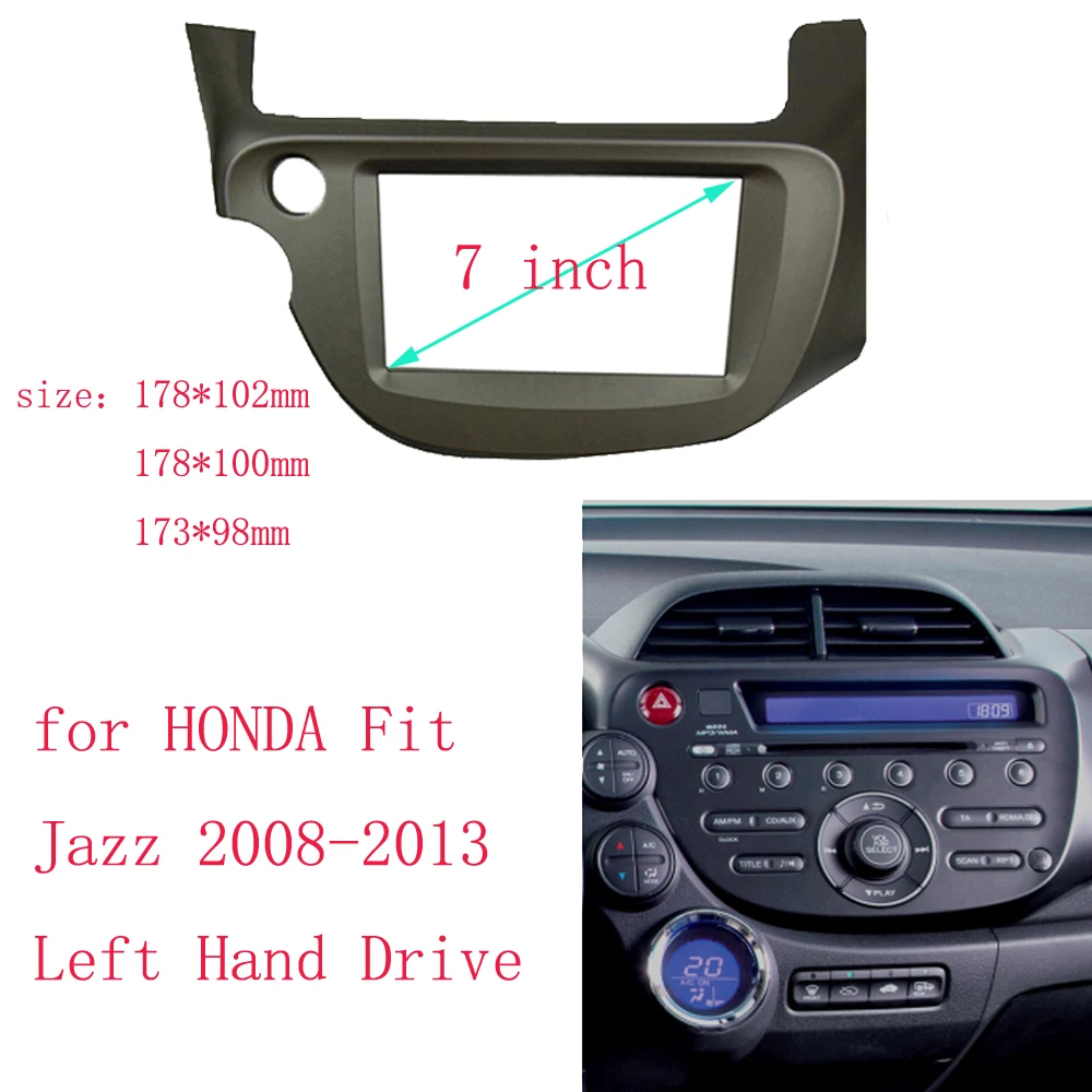 

Double 2 Din Fascia for Honda Jazz Fit Radio DVD Stereo GPS CD Panel Dash Mounting Installation Trim Kit Face Audio Frame Bezel