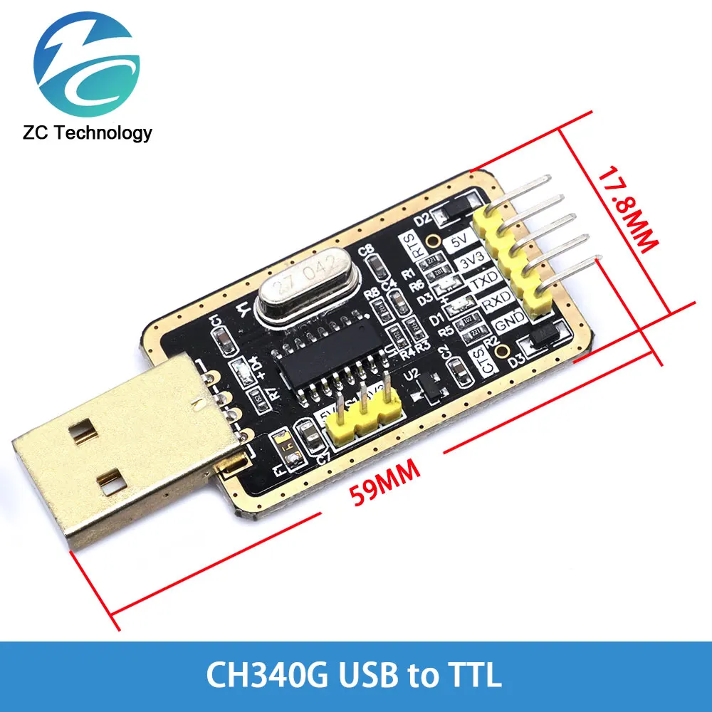 CH340 module USB to TTL CH340G upgrade download a small wire brush plate STC microcontroller board USB to serial instead PL2303