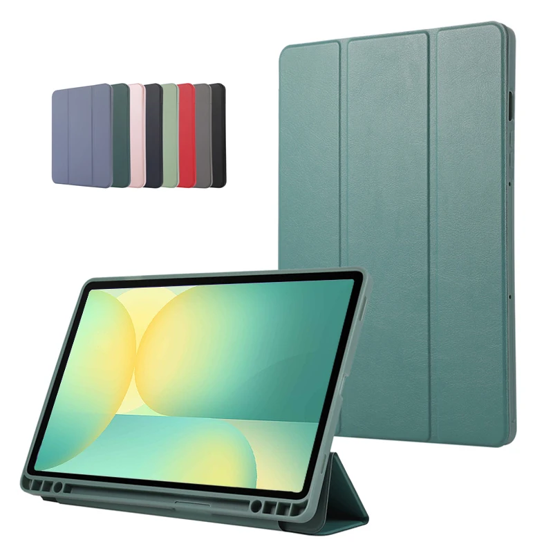 Para Samsung Tab S10 FE Funda 10,9 "X520 X526B PU cuero suave soporte trasero Tablet Funda para Galaxy Tab S10 FE Funda con portalápices