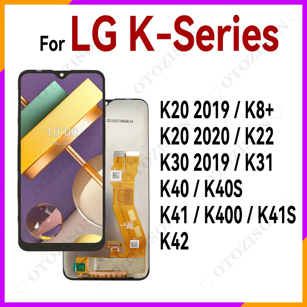 Lcd com moldura para lg k42 k41s k41 k40s k40 k31 k30 k22 k20 2020 tela de exibição k420 k410 x430 x420 k200 lcd digitador toque