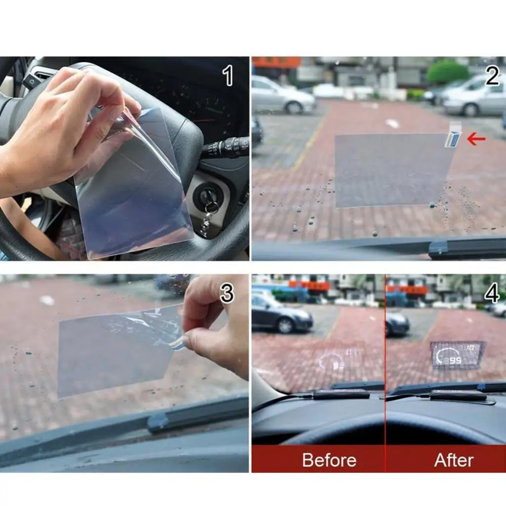 HUD Reflective Film Transparent PET Display Screen Anti Glare Anti Dust Protector for Car Phone