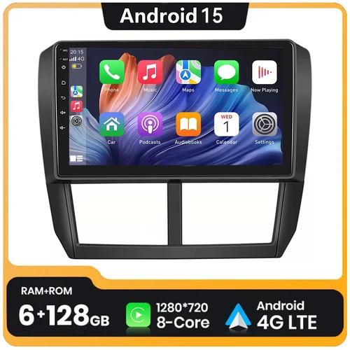 9 ""PULGADAS Android 15 Carplay Auto para Subaru Impreza Forester WRX STI 2007-2013 Radio de coche reproductor Multimedia navegación GPS RDS DSP