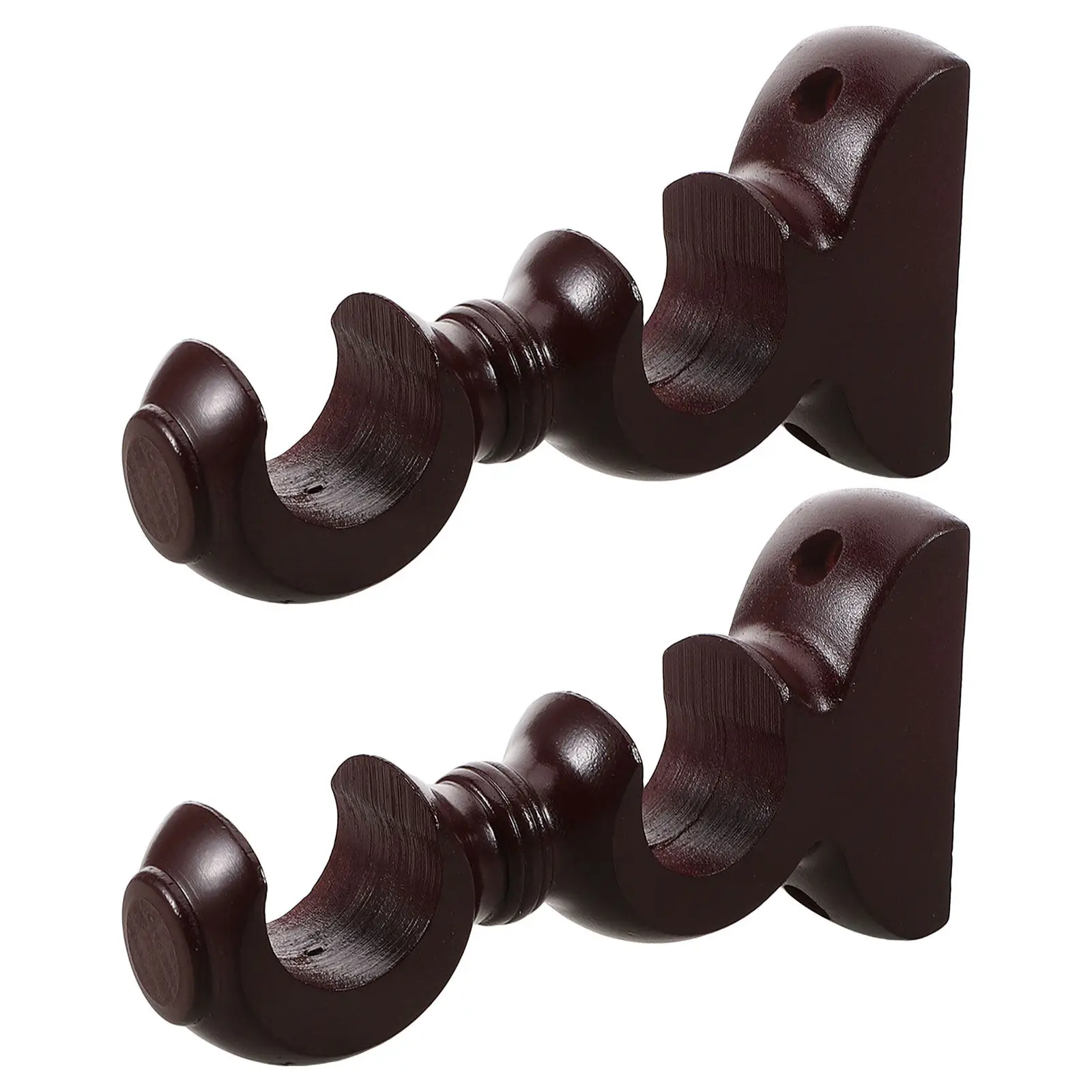 

Комплект из 2 кронштейнов для карниза из натурального дерева, двойные держатели для штанг 28 мм (1,1 дюйма), настенные крепления для спальни, гостиной, кухни