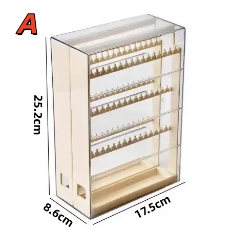 Transparente staubdichte Aufbewahrungsbox für Halsketten, verwicklungssicherer Schmuckständer, Organizer für Halsketten, Armbänder und Schmuck. – Detail 5