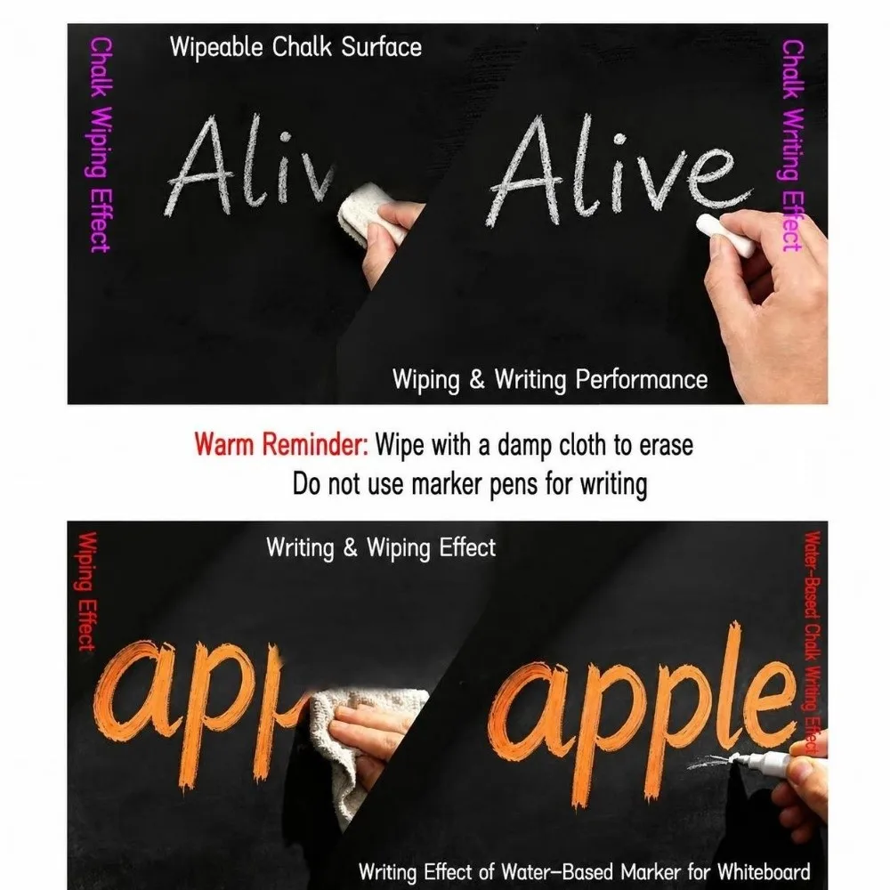 Wooden Hanging Chalkboard Sign with Rope Double Sided Using Message Board Reusable Writing Wall Blackboard Cafe Shop