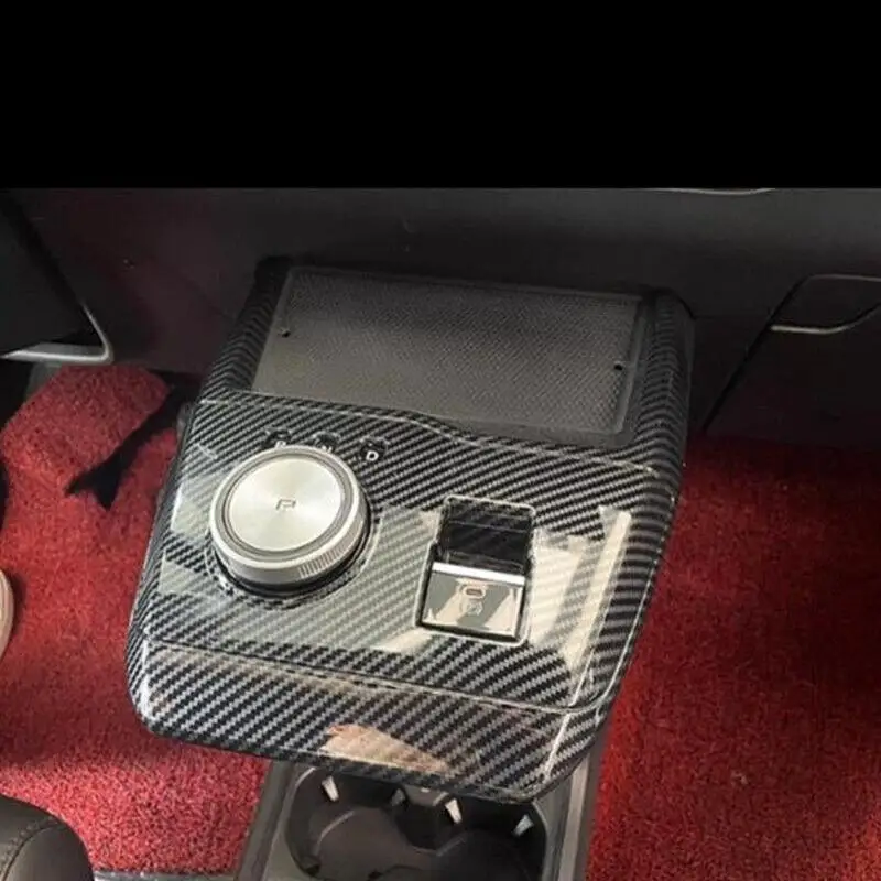 

02DE Car Styling Sticker For MG4 EVMulan ABS Carbon Fiber Center Console Gear Shifts Panel Cover Trims Interior Accessories