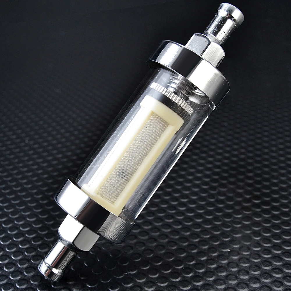 5/16\'\' 8mm Motorcycle Long Washable Real Glass Petrol Inline Fuel Filter Tool Petrol Diesel Filter 20 PSI