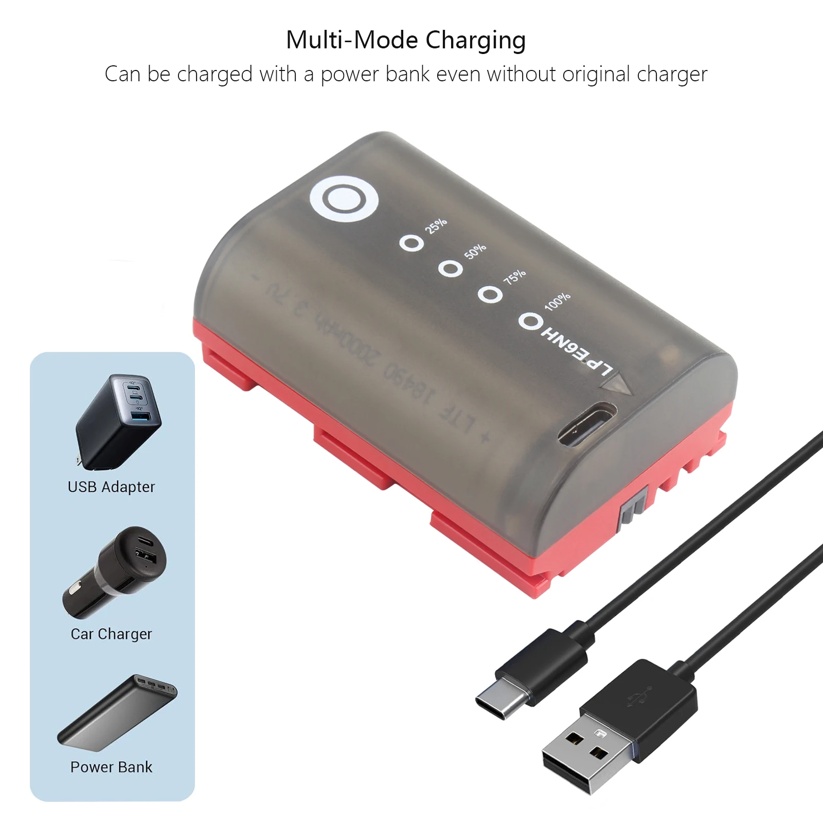 بطارية كاميرا قابلة لإعادة الشحن لكانون ، ، من من من نوع EOS R ، R5 ، 90D ، 60D ، 70D ، 80D ، 5D ، 5D ، 6D ، 7D Mark II ، 5D Mark II ، 5D Mark II